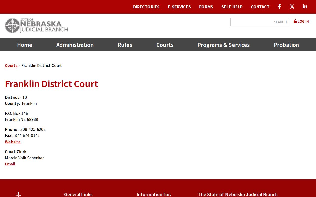 Franklin County arrest warrant lookup, District Court contact