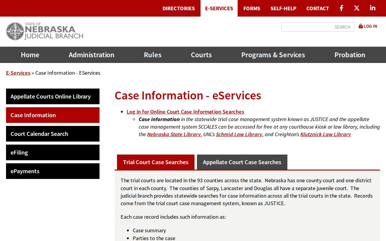 Franklin County warrant check, Nebraska JUSTICE case information