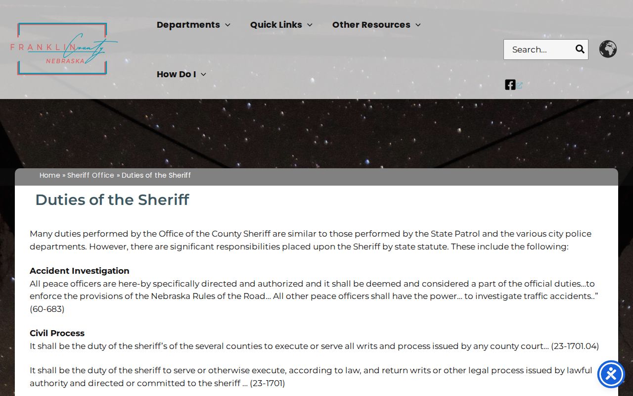 Franklin County arrest warrant lookup, Nebraska warrant direction statute